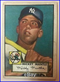 Beautiful 1952 Topps Mickey Mantle # 311 New York Yankees Famous Baseball Card