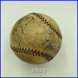 Beautiful Babe Ruth & Lou Gehrig Dual Signed Autographed 1920's Baseball JSA COA