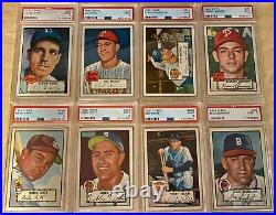 Complete 1952 Topps Baseball Set! #13 on PSA Registry GPA 7+ Mickey Mantle #311