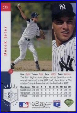 Derek Jeter 1993 Upper Deck SP Foil Rookie Card #279 MINT Grade 9.0 Appraised