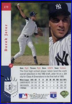 Derek Jeter 1993 Upper Deck SP Foil Rookie Card #279 MINT Grade 9.0 Appraised