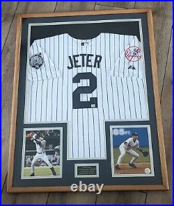 Derek Jeter Signed Framed Jersey Authenticated + COA New York Yankees