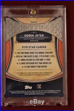 Derek Jeter Topps Five Star Auto ON CARD Autograph 7/10 New York Yankees