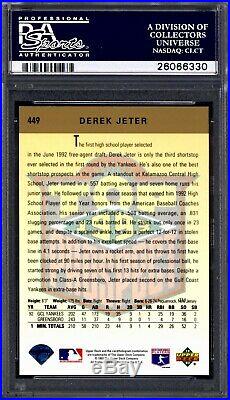 Derek Jeter Yankees 1993 Upper Deck PSA 10 GEM MINT #449 RC
