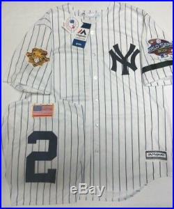 Derek Jeter Yankees Mens 2001 World Series Cool Base Jersey Majestic Pinstripe