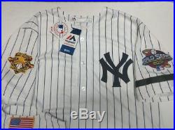 Derek Jeter Yankees Mens 2001 World Series Cool Base Jersey Majestic Pinstripe
