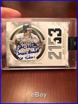 Don Mattingly 1/1 Patch Auto From 2018 Topps Luminaries donnie baseball
