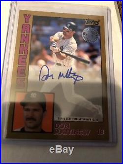 Don Mattingly 2019 Topps Series 1 1984 Autograph Gold #8/50 New York Yankees