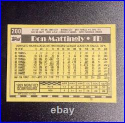 Don Mattingly New York Yankees Topps #200 Rare Error Card