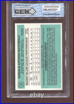 Don Mattingly RC 1984 Donruss #248 New York Yankees Rookie GEM MINT 10
