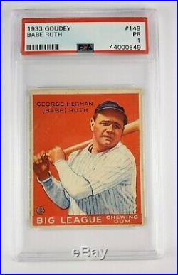 Excellent looking 1933 Goudey Psa 1 Babe Ruth red Baseball Card