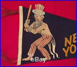 Extremely Rare 1950s New York Yankees 3-Dimensional Ames Baseball Pennant Early