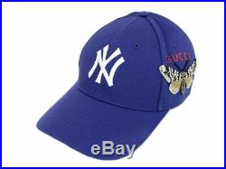 GUCCI Gucci New York Yankees Baseball Cap Canvas Blue Hat