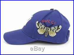 GUCCI Gucci New York Yankees Baseball Cap Canvas Blue Hat