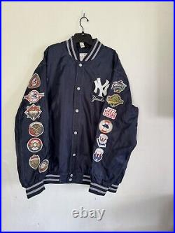 Genuine Merchandise Mens XXL MLB Yankees Patches World Series Jacket, Snaps, XXL