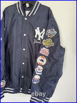 Genuine Merchandise Mens XXL MLB Yankees Patches World Series Jacket, Snaps, XXL