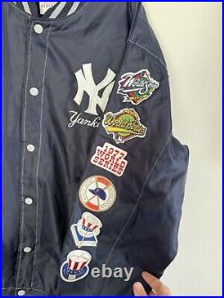 Genuine Merchandise Mens XXL MLB Yankees Patches World Series Jacket, Snaps, XXL