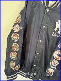 Genuine Merchandise Mens XXL MLB Yankees Patches World Series Jacket, Snaps, XXL