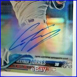 Gleyber Torres Auto Rc 2018 Topps Chrome Refractor /499 Autograph Sp Rookie Nr