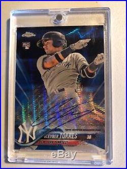 Gleyber Torres Auto Rookie 2018 Topps Chrome Blue Wave #/150 New York Yankees