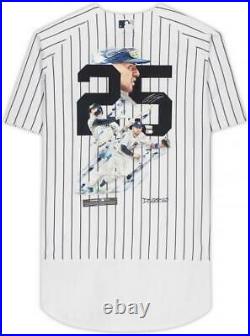 Gleyber Torres New York Yankees White Jersey Hand Painted by David Arrigo LE 1