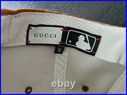 Gucci Men's NY Yankees Wheat Tangerine Plaid Cap, Size 57-61cm snapback
