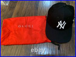 Gucci New York Yankees Embroidered Butterfly Baseball Hat Black NWT