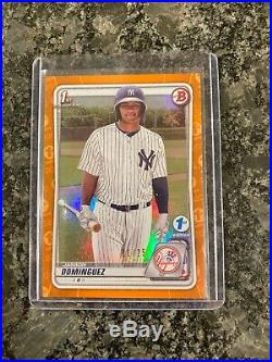 Jasson Dominguez 2020 Bowman First Edition Orange Refractor 11 Out Of 25