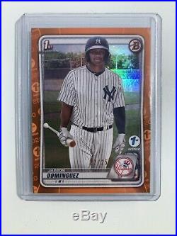 Jasson Dominguez 2020 Bowman First Edition Orange Refractor-NEWLY GRADED BGS-9