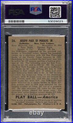 Joe DiMaggio 1939 Play Ball #26 Yankees HOF New slab label PSA 3.5 VG+
