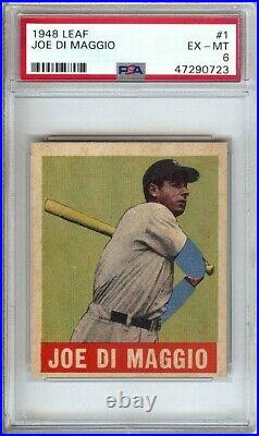Joe DiMaggio 1948 Leaf Baseball Card Graded PSA 6 EX-MT New York Yankees #1
