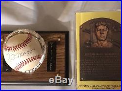 Joe DiMaggio Autographed Baseball & Display-The Scoreboard, Inc. Authenticated