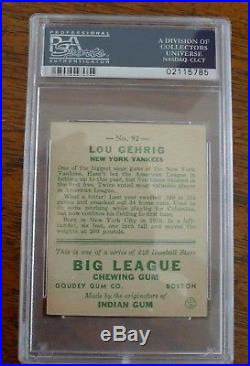 LOU GEHRIG, 1933 Goudey, ROOKIE, #92, PSA 5, NY Yankees