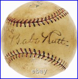 L@@K Babe Ruth Lou Gehrig Signed Autographed OAL Harridge Baseball PSA/DNA