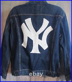 Levis New York NY Yankees Denim Jacket Mens 2XL MLB Baseball Bronx Bombers Rare