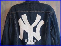 Levis New York NY Yankees Denim Jacket Mens 2XL MLB Baseball Bronx Bombers Rare