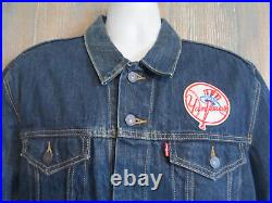 Levis New York NY Yankees Denim Jacket Mens 2XL MLB Baseball Bronx Bombers Rare