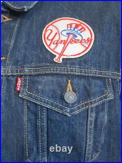 Levis New York NY Yankees Denim Jacket Mens 2XL MLB Baseball Bronx Bombers Rare