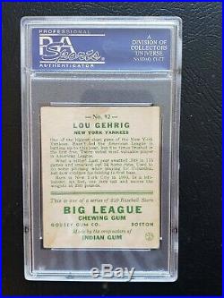 Lou Gehrig 1933 Goudey 92 PSA vg-ex 4