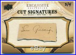 Lou Gehrig 2011 Sp Legendary Cuts Exquisite Yankees Autograph Cut Auto #3/4