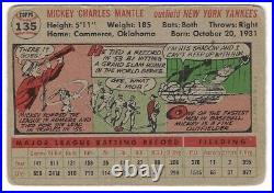 MICKEY MANTLE 1956 Topps #135 New York Yankees VG-EX Vintage Find HOF