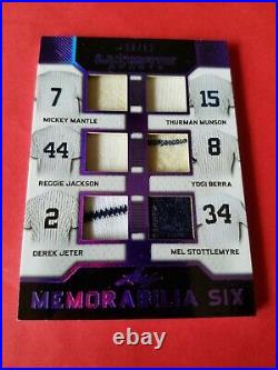 MICKEY MANTLE DEREK JETER YOGI BERRA REGGIE JACKSON MUNSON JERSEY CARD #d12 LEAF