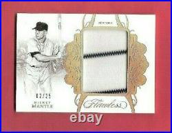 MICKEY MANTLE FANTASY CAMP USED JUMBO JERSEY CARD #d2/25 2018 FLAWLESS YANKEES