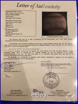 MICKEY MANTLE (FULL JSA LOA) Autographed Official AL (Bobby Brown) Baseball