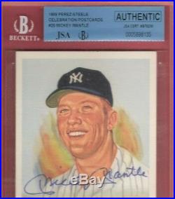 MICKEY MANTLE JSA Beckett Certified Authentic AUTOGRAPH AUTO PEREZ-STEELE CARD