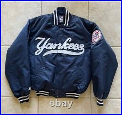 Majestic New York Yankees Satin Bomber Jacket Authentic Collection Men's Medium