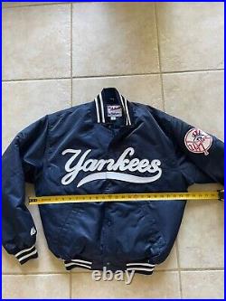 Majestic New York Yankees Satin Bomber Jacket Authentic Collection Men's Medium