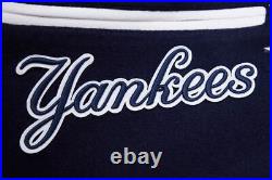 Mash Up New York NY Yankees Varsity Navy Blue White Full-Zip Wool/Leather Jacket