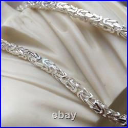 Mens King Chain Viking Necklace 5mm 93GR 28 Inch 925 Sterling Silver Handcrafted