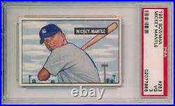 Mickey Mantle 1951 Bowman 253 Rookie Card PSA 3 Centered RC